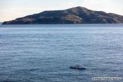 Kayaker Cyril Derreumaux training in the San Francisco Bay on February 25, 2021, with Angel’s Island in the background.France-born American entrepreneur Cyril Derreumaux (44) will leave at the end of May 2021 for a 70-day solo and unsupported sea kayak Pacific crossing from California to Hawaii.