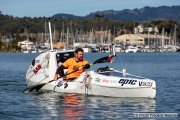 Kayaker Cyril Derreumaux  training off the coast of Sausalito, CA,  on February 25, 2021.France-born American entrepreneur Cyril Derreumaux (44) will leave at the end of May 2021 for a 70-day solo and unsupported sea kayak Pacific crossing from California to Hawaii.