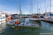 Kayaker Cyril Derreumaux  paddling back to his base in Sausalito, CA, after training season on February 25, 2021.France-born American entrepreneur Cyril Derreumaux (44) will leave at the end of May 2021 for a 70-day solo and unsupported sea kayak Pacific crossing from California to Hawaii.