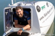 Kayaker Cyril Derreumaux in his kayak in  Sausalito, CA, on February 25 2021.France-born American entrepreneur Cyril Derreumaux (44) will leave at the end of May 2021 for a 70-day solo and unsupported sea kayak Pacific crossing from California to Hawaii.