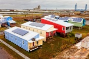 A view on December 22, 2011, of several new houses built by the Make It Right foundation in the lower ninth ward in New Orleans.